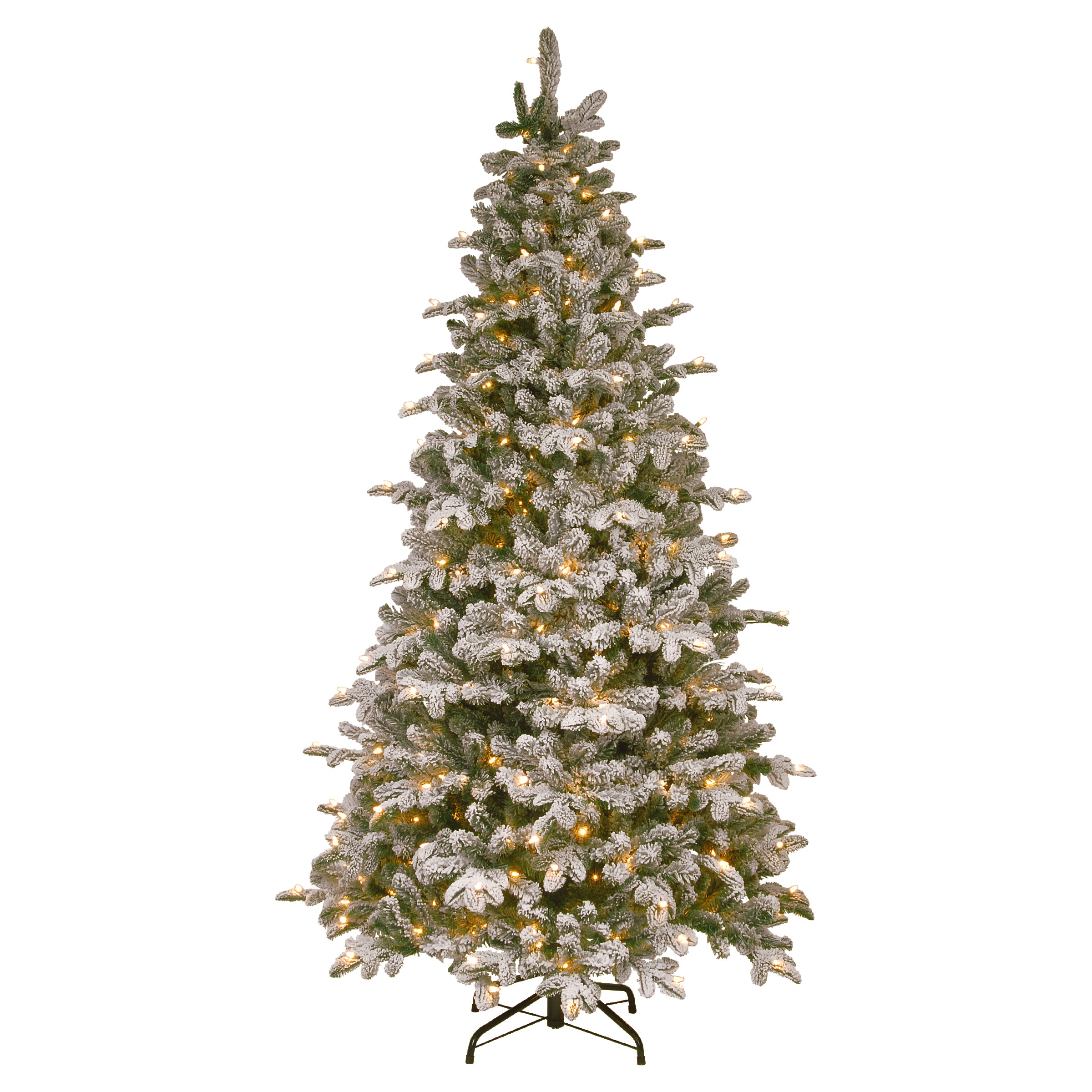 7.5 ft. Pre-Lit Snowy Everest Fir Medium Tree with Clear Lights